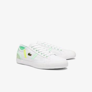 Lacoste Sideline Canvas Sneakers - Tenisky Pánské Bílé / Světle Zelene | CZ-m85vBs